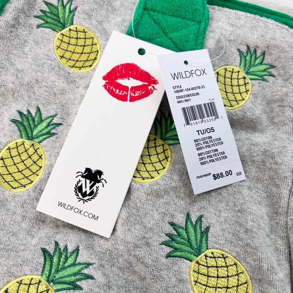 Wildfox Pineapple Gray‎ and Green Crossbody Bag with Adjustable Strap - Picture 7 of 14